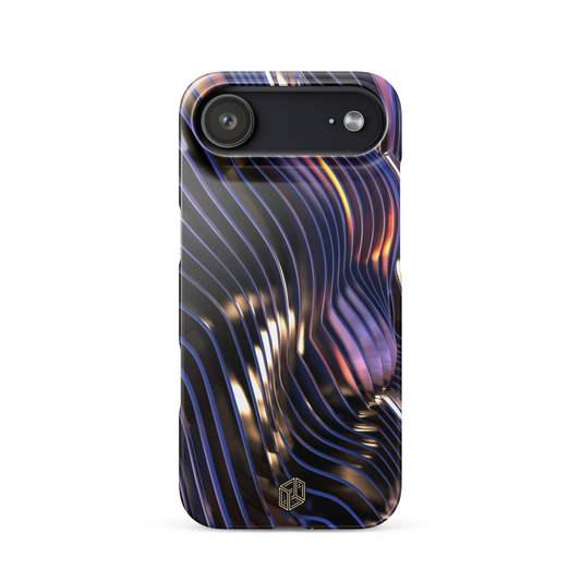 iPhone case with wavy, multicolored design