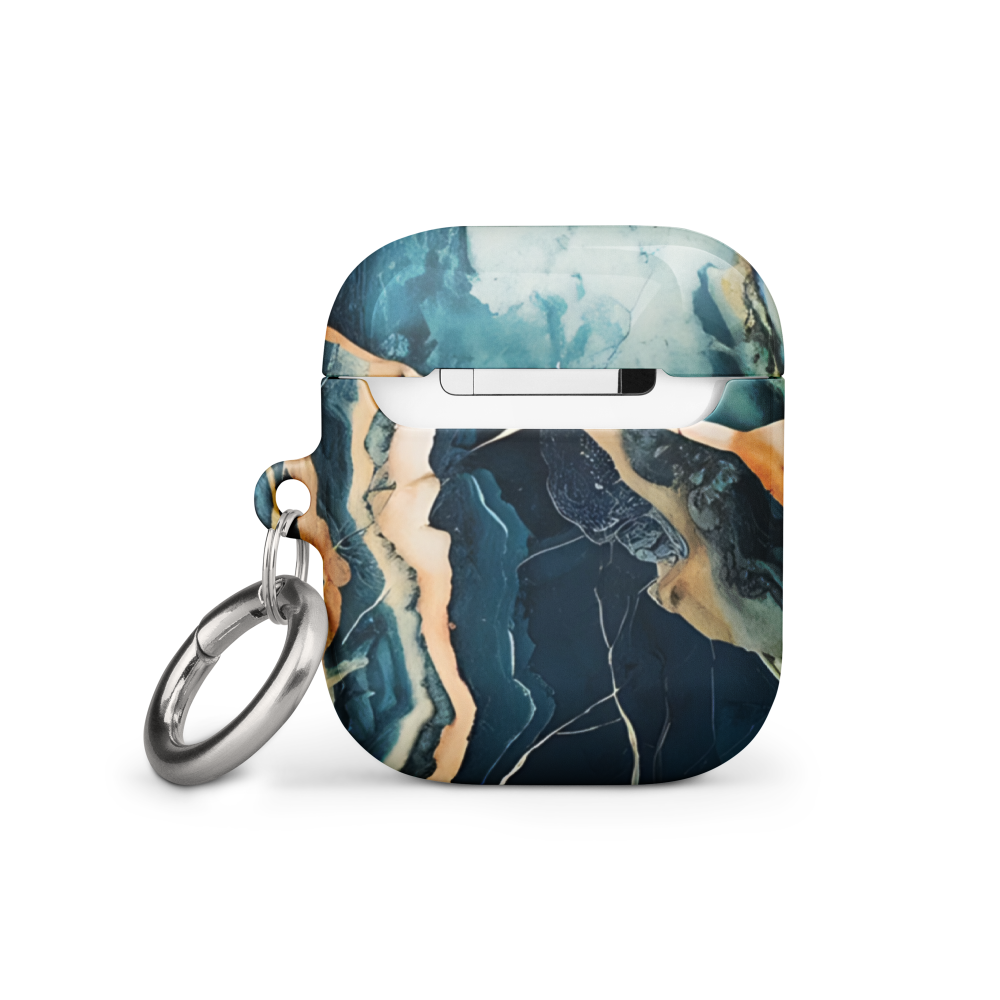 Azure Marble Stone AirPods Gen 2 case back showing marble design