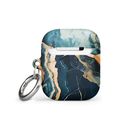 Azure Marble Stone AirPods Gen 2 case back showing marble design