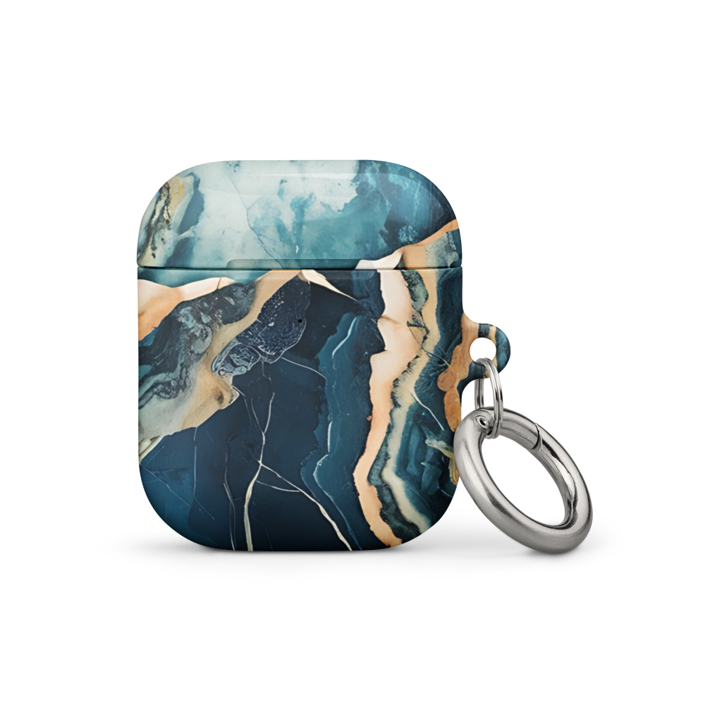 Blue marble AirPods Gen 2 case front protective shell view