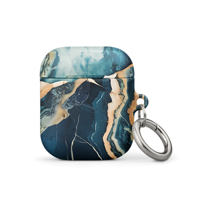 Blue marble AirPods Gen 2 case front protective shell view