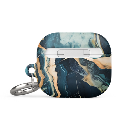 AirPods Gen 3 protective case back with blue marble pattern
