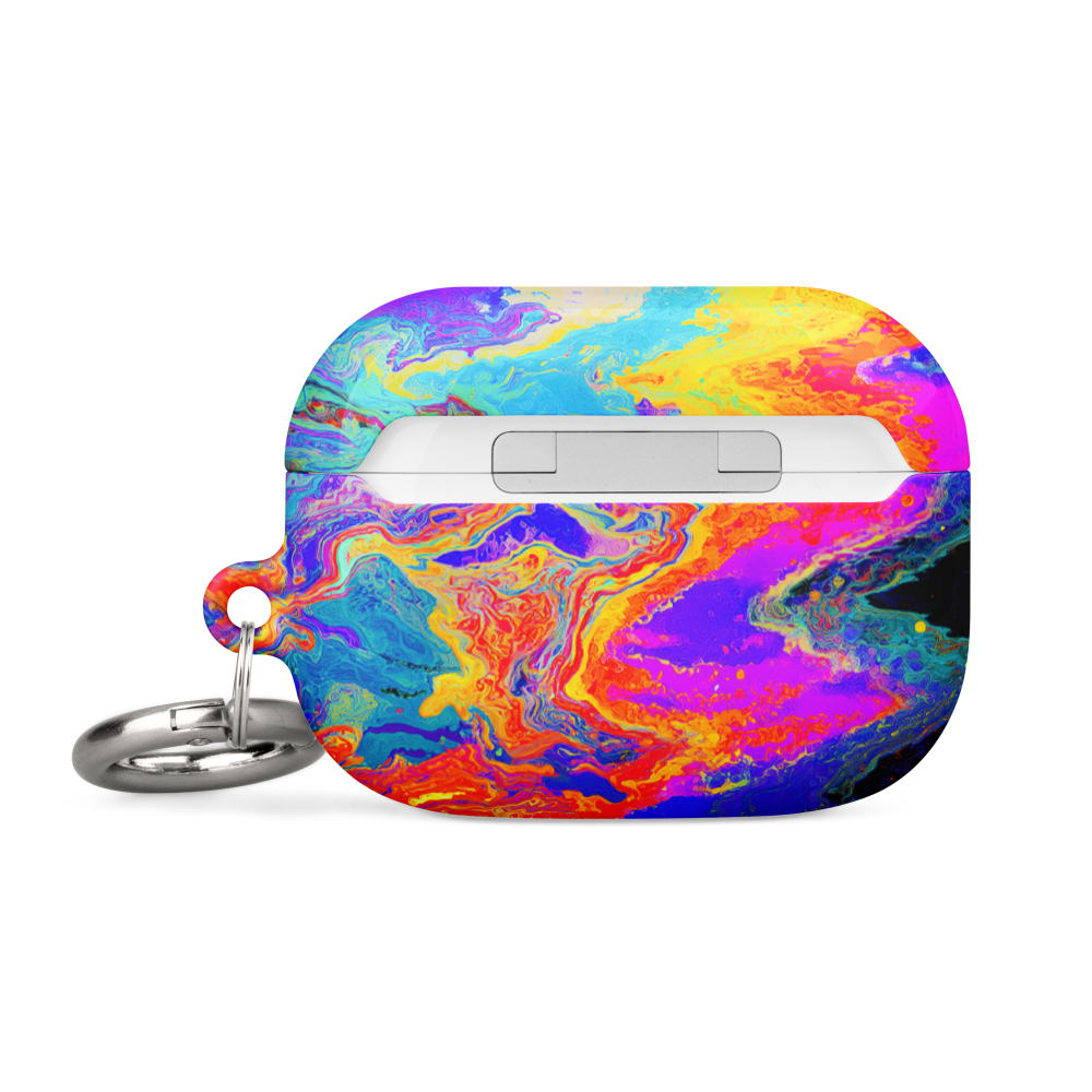 Psychedelic AirPods Pro case back with colorful flow pattern
