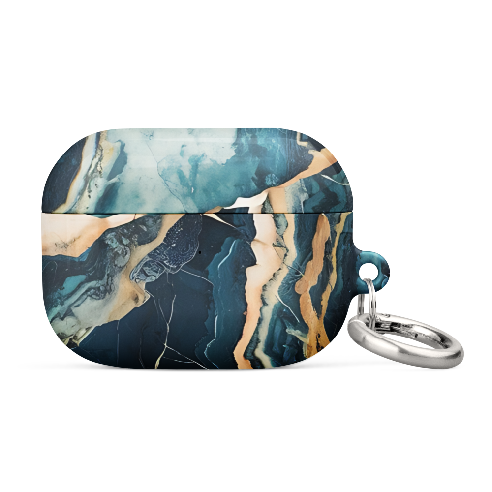 Azure Stone marble AirPods Pro Gen 1 case front view