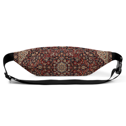 Case Temple Persian Rug mandala fanny pack back view with adjustable buckle strap and ornate all-over design