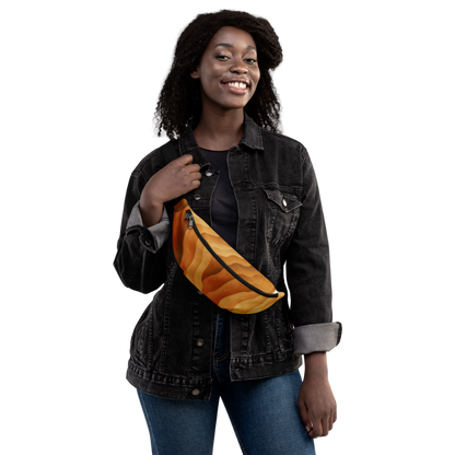 Case Temple Temple Dune desert camouflage fanny pack front view showing water-resistant fabric and dual-zip access.