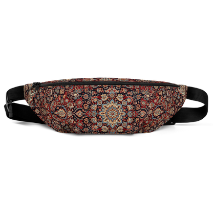 Case Temple Persian Rug fanny pack front view featuring intricate mandala pattern festival waist bag design