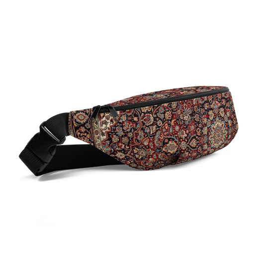 Persian Rug  fanny pack front left view festival waist bag adjustable strap Case Temple
