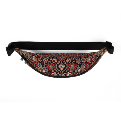 Persian Rug fanny pack top view spacious storage compartments festival waist bag