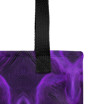 Purple bag with black strap on a white background