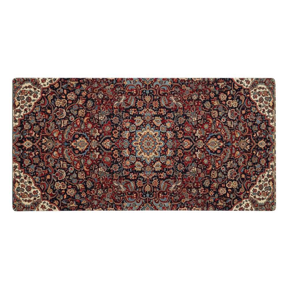Persian Rug gaming mouse pad 36x18 non-slip desk mat polyester surface Case Temple