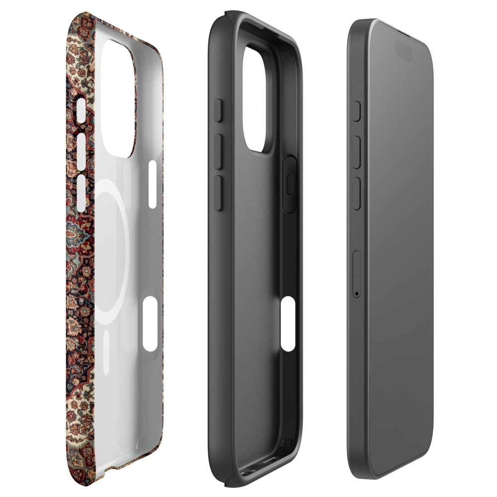 Persian Rug MagSafe iPhone 17 Pro Max case matte vintage mandala ethnic design shockproof Case Temple side view layers