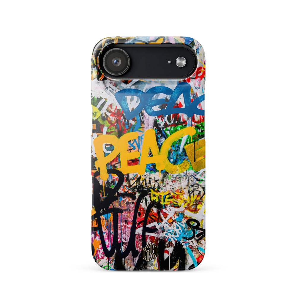 iPhone case with colorful graffiti-style design