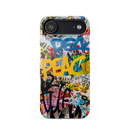 iPhone case with colorful graffiti-style design