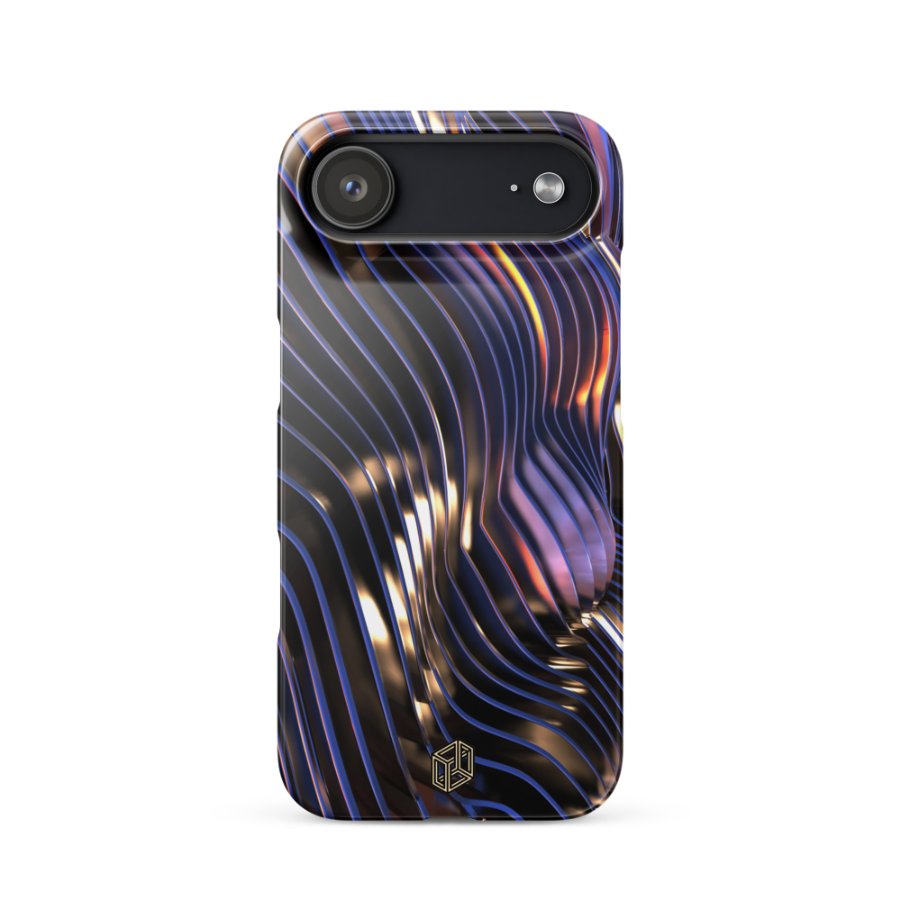 iPhone case with wavy, multicolored design