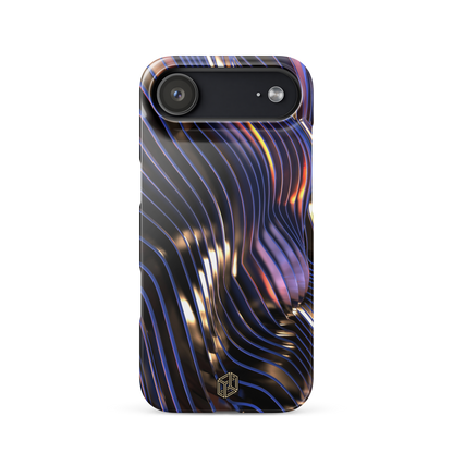 iPhone case with wavy, multicolored design