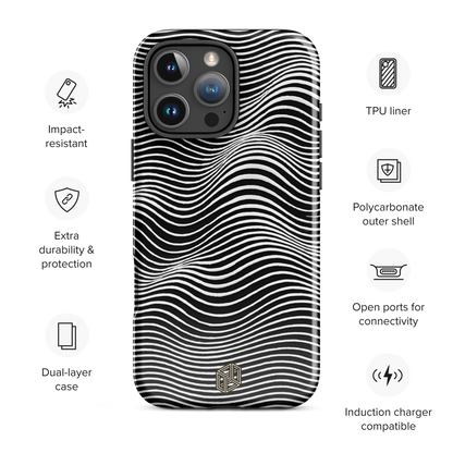 Monochrome Waves - iPhone Case
