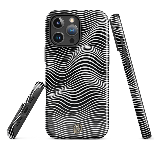 Monochrome Waves - iPhone Case