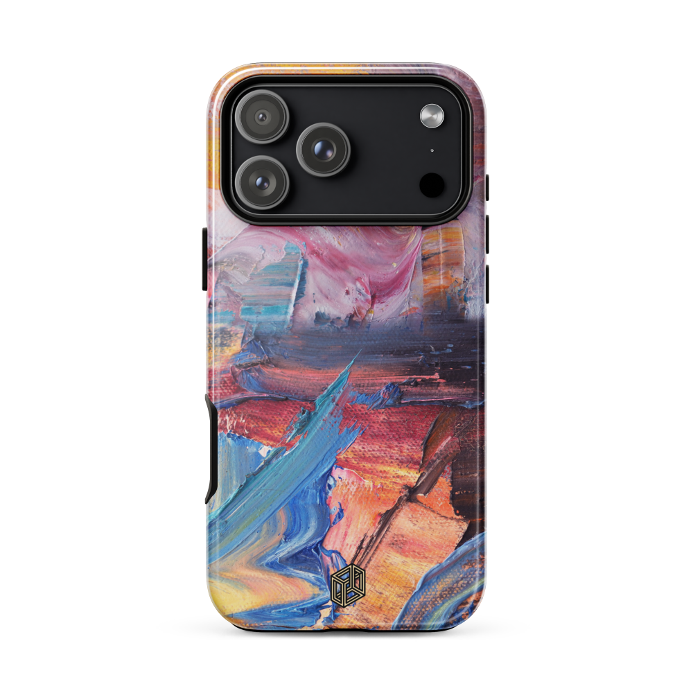 Colorful iPhone case with abstract art design 