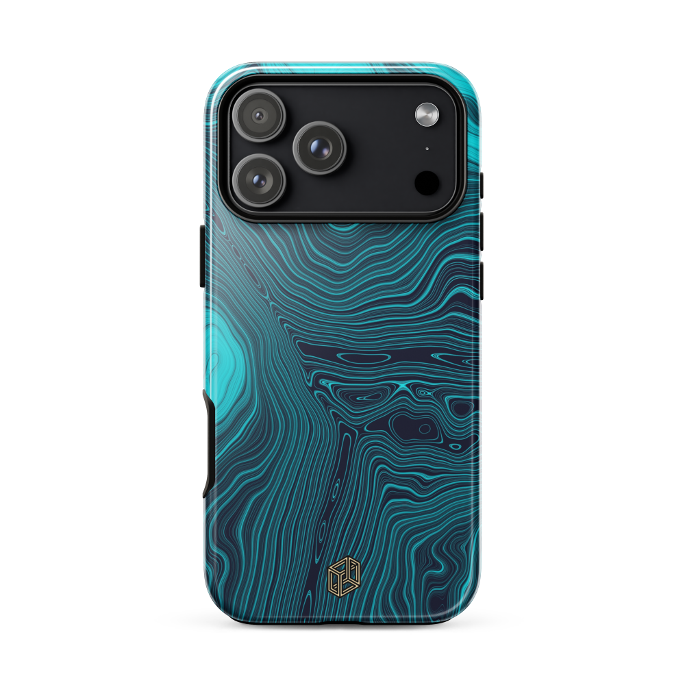 Blue and black marble iPhone from case temple