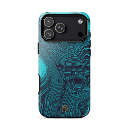Blue and black marble iPhone from case temple