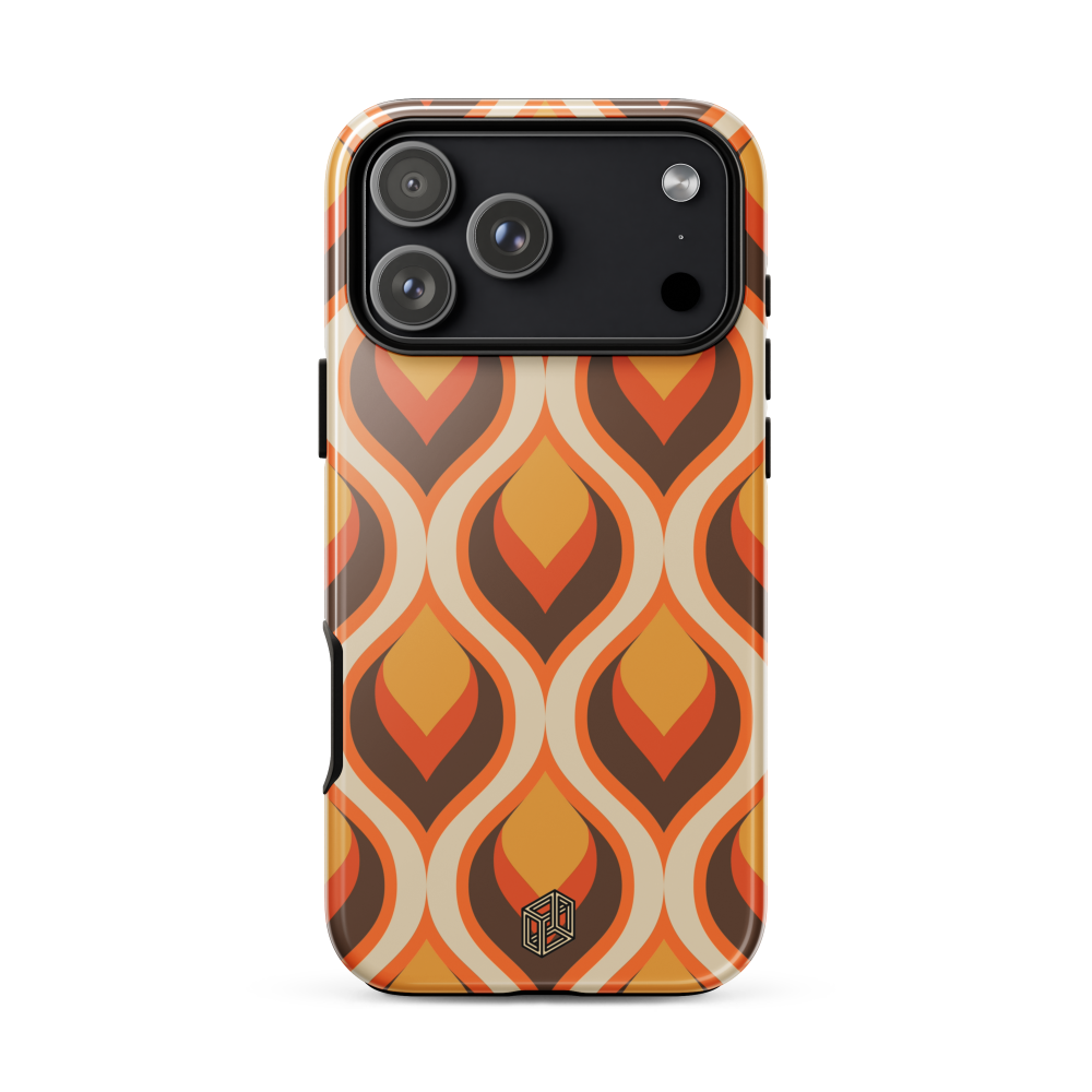 iPhone case with a retro pattern on a white background