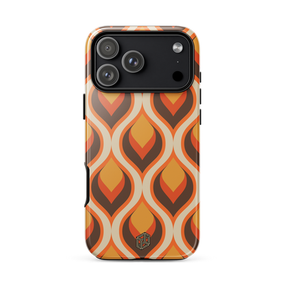 iPhone case with a retro pattern on a white background