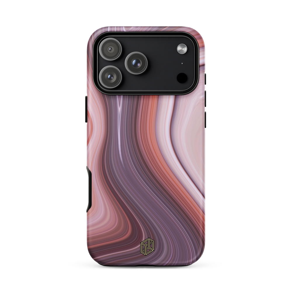 iPhone case with a pink marble design 