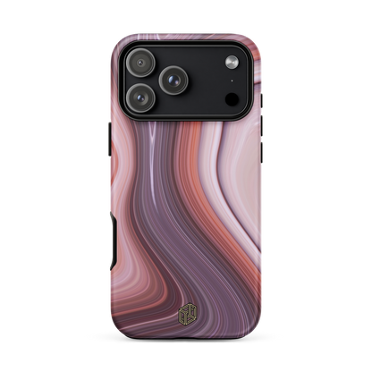 iPhone case with a pink marble design 