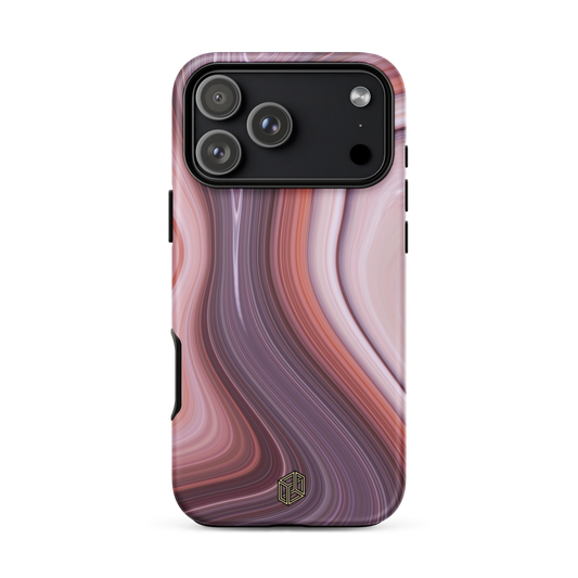 iPhone case with a pink marble design 
